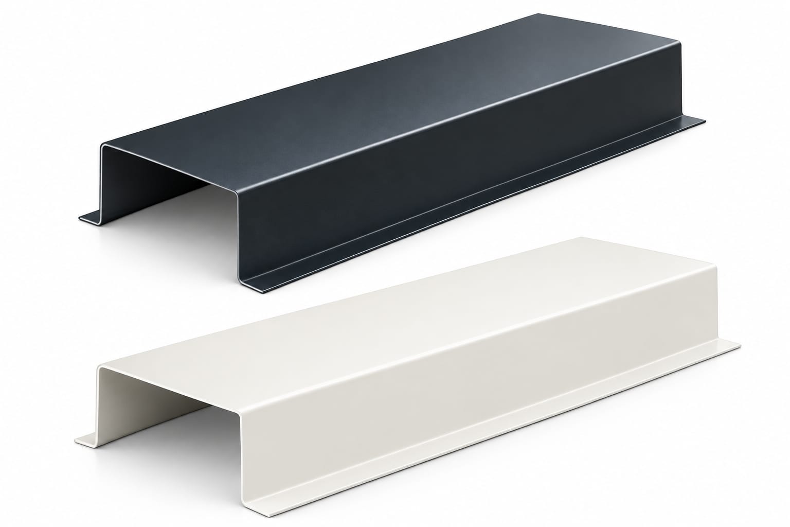 Profils métalliques finis en anthracite et blanc